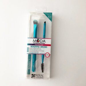 MODA Pro Makeup Brushes Eyebrow Duo Brush Kit